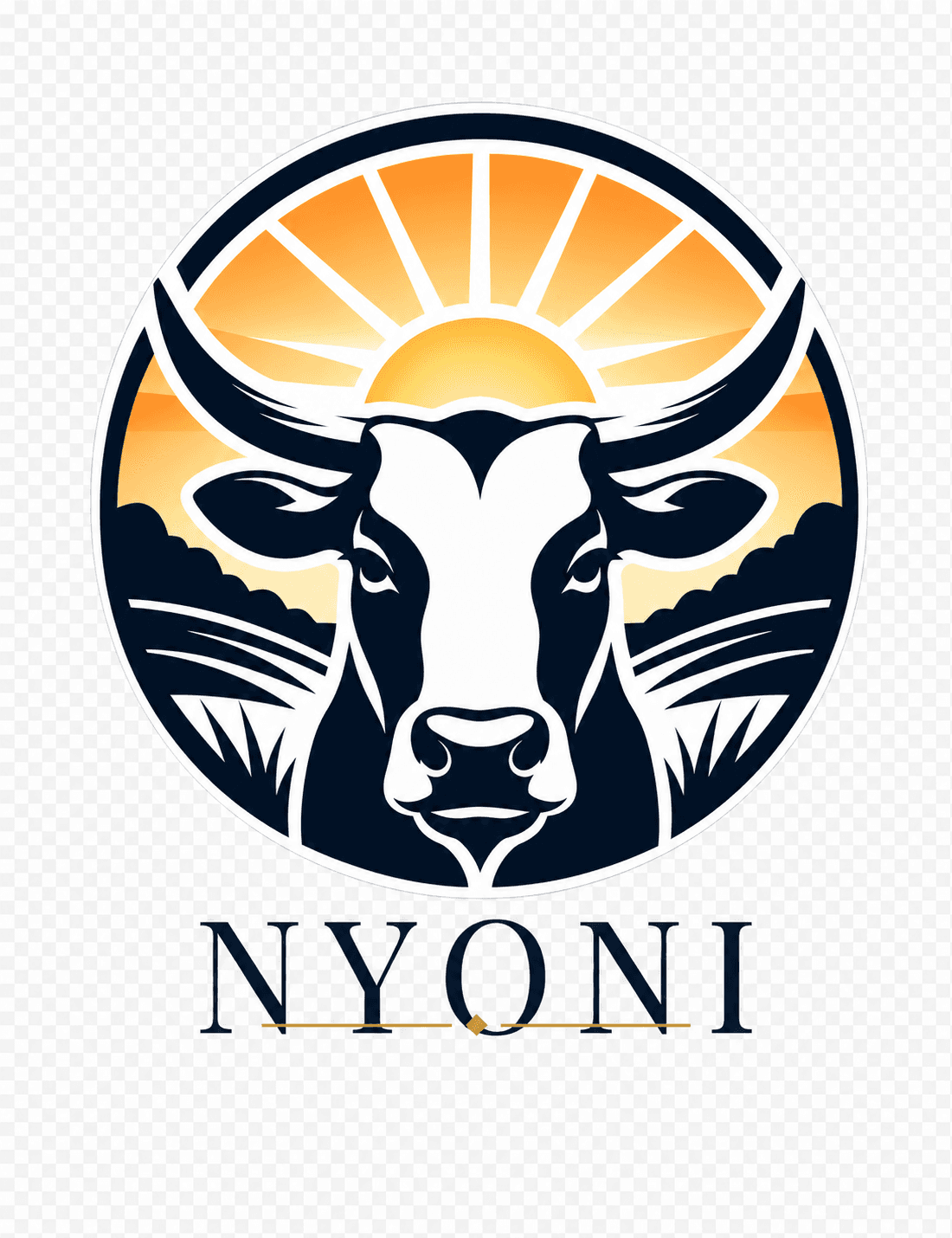 Nyoni cow and sunrise logo